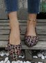 Women All Season Plaid Urban Commuting Low Heel Pointed Toe Fabric Rubber Shallow Shoes Flats