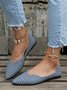 Houndstooth All Season Urban Daily Flat Heel Closed Toe Rubber Non-Slip Shallow Shoes Flats for Women