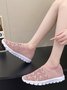 Geometric Lightweight Soft Sole Non-Slip Flyknit Sneakers