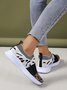 Leopard Print Contrast Flyknit Sneakers