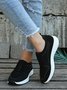 Leopard Print Plain Zip Panel Comfortable Flyknit Sneakers