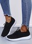 Plain Color Simple Casual Soft Flyknit Sneakers