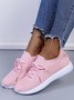 Plain Color Simple Casual Soft Flyknit Sneakers