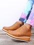 Simple Plain Wedge Ankle Boots