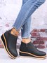 Simple Plain Wedge Ankle Boots