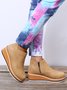 Simple Plain Wedge Ankle Boots