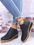Simple Plain Wedge Ankle Boots