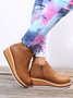 Simple Plain Wedge Ankle Boots