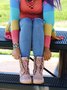 Glitter Leopard Contrast Panel Duck Bill Rain Boots
