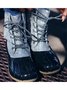 Glitter Leopard Contrast Panel Duck Bill Rain Boots