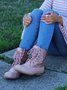 Glitter Leopard Contrast Panel Duck Bill Rain Boots