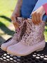 Glitter Leopard Contrast Panel Duck Bill Rain Boots
