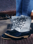 Glitter Leopard Contrast Panel Duck Bill Rain Boots