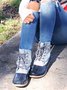 Glitter Leopard Contrast Panel Duck Bill Rain Boots