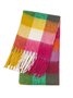 Casual Gradient Check Pattern Long Wool Scarf Everyday Clothes Matching