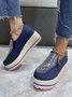 Rhinestone Side Zip Platform Shoes