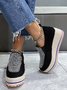 Rhinestone Side Zip Platform Shoes