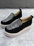 Rhinestone Side Zip Platform Shoes