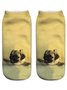 Casual 3D Printing Gradient Color Dog Pattern Socks Everyday Home