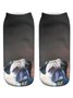 Casual 3D Printing Gradient Color Dog Pattern Socks Everyday Home