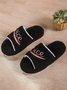 Alphabet NICE Embroidered Furry Slippers