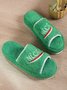Alphabet NICE Embroidered Furry Slippers