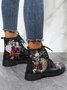Alice Rabbit Cartoon Graphic Lace Up Boots