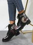 Alice Rabbit Cartoon Graphic Lace Up Boots