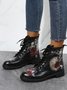Alice Rabbit Cartoon Graphic Lace Up Boots