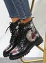 Alice Rabbit Cartoon Graphic Lace Up Boots