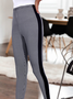 Plaid Printed Color Block Casual Leggings