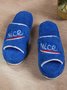 Alphabet NICE Embroidered Furry Slippers