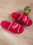 Alphabet NICE Embroidered Furry Slippers