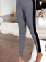 Plaid Printed Color Block Casual Leggings