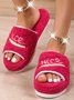 Alphabet NICE Embroidered Furry Slippers