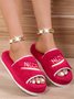 Alphabet NICE Embroidered Furry Slippers