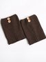 Vintage Knit Boot Sleeves Wool Leggings Cropped Button Socks