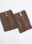 Vintage Knit Boot Sleeves Wool Leggings Cropped Button Socks
