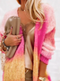 Women Casual Spring Acrylic Mid-weight Micro-Elasticity Daily Long sleeve Collarless Other Coat