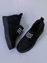 Letter Stitching Inner Heightening Round Toe Wedges