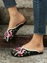 Boho Ethnic Floral Embroidery Mules