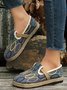 Bohemian Ethnic Style Geometric Straw Sole Portable Shoe