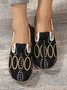 Bohemian Ethnic Style Geometric Straw Sole Portable Shoe