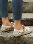 Bohemian Ethnic Style Geometric Straw Sole Portable Shoe