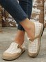 Bohemian Ethnic Style Plaid Straw Flats