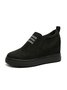 Letter Stitching Inner Heightening Round Toe Wedges