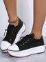 Leopard Print Breathable Platform Lace-Up Sneakers