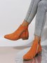 Velvet Plain Zip-Up Ankle Boots