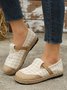 Bohemian Ethnic Style Plaid Straw Flats