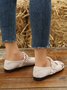 Bohemian Ethnic Floral Embroidery Linen Mary Jane Flats